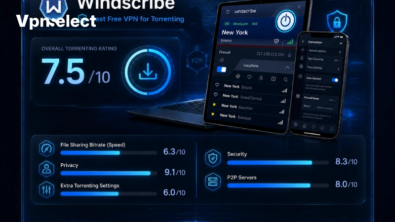Windscribe Free – Best Free VPN for Torrenting Overall