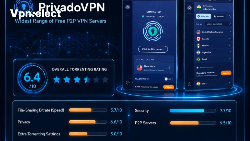 PrivadoVPN Free – Best Free VPN with More P2P Server Options