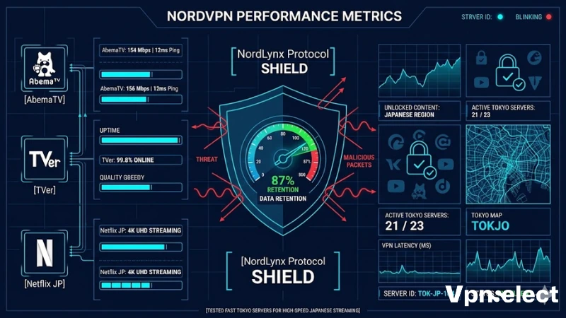 NordVPN tested speed and streaming unblocking performance for Japan.