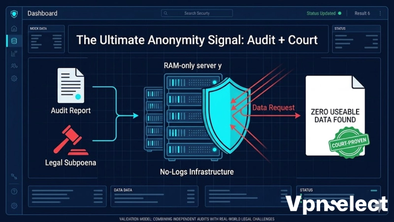 Infographic showing the 4 criteria for a truly private VPN service