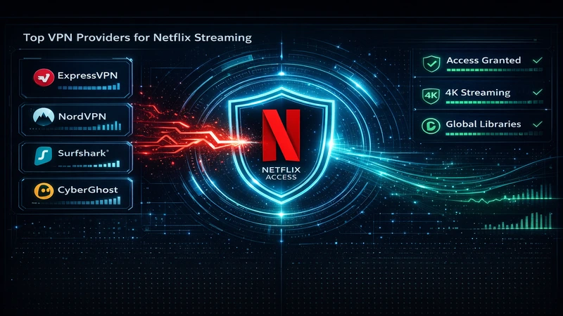 Top VPN providers for Netflix streaming with access success indicators
