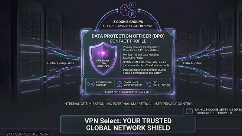 Cookie usage and user preference management on VPNSelect