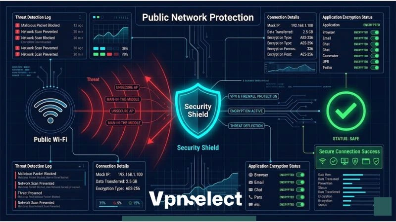 Advanced mobile security dashboard for app encryption featuring a "Do I Need a VPN" security check.