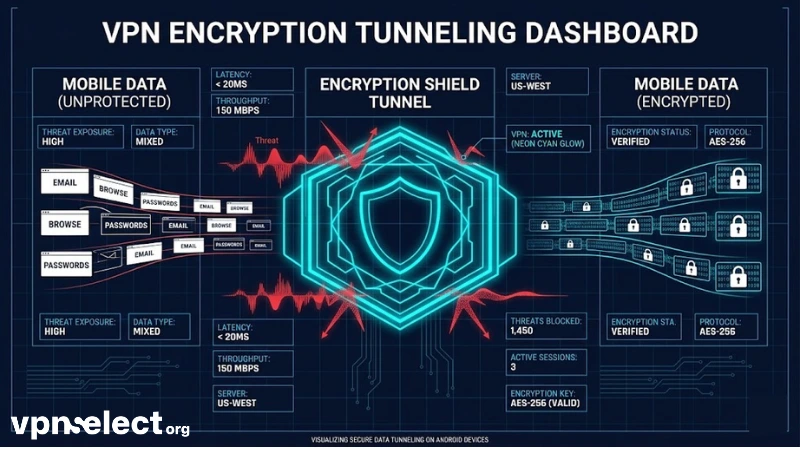 How a VPN creates an encrypted tunnel on Android