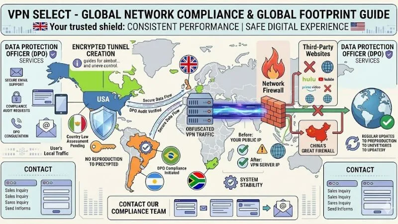 VPN bypassing geo-restrictions across regions