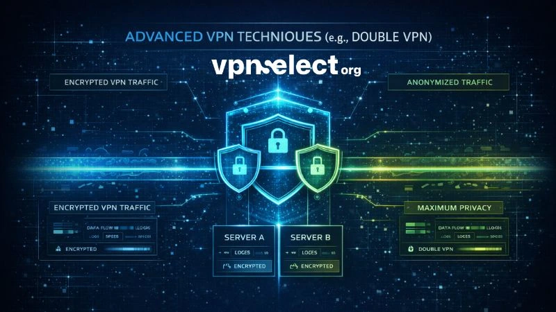 Diagram of VPN encapsulation and AES-256 encryption sequential processes