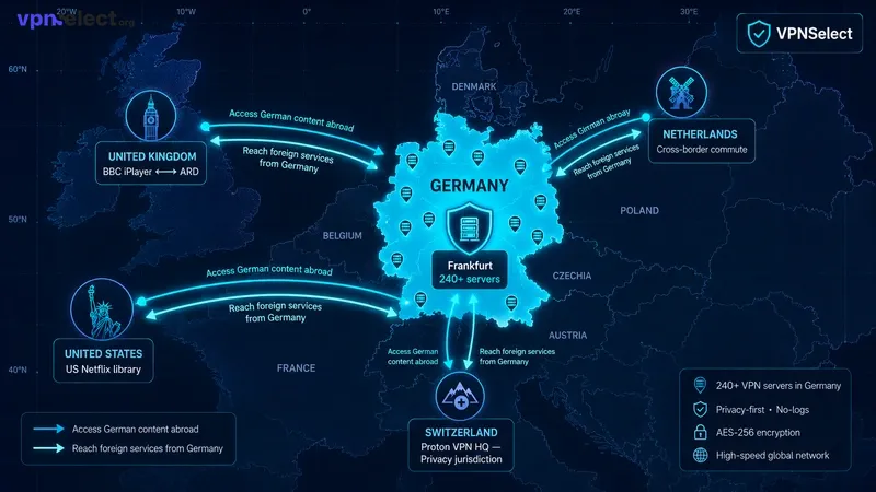 Map of central Europe highlighting Germany and surrounding markets