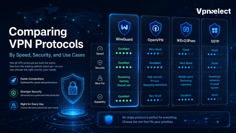 Comparing VPN Protocols by Speed, Security, and Use Cases